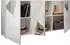 Homemania Vittoria Sideboard 3 Türen, Hochglanz weiß mit Spiegel-Siebdruck (181cm)