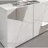 Homemania Vittoria Sideboard 3 Türen, Hochglanz weiß mit Spiegel-Siebdruck (181cm)