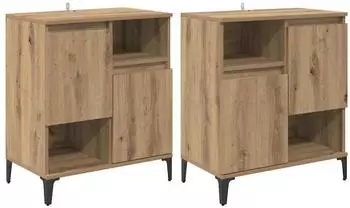 vidaXL Sideboard 2er-Set Artisan-Eiche 60x35x70cm Holzwerkstoff