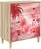 vidaXL Kommode AACHEN Holzwerkstoff rosa Palmenprint 66x36,5x75cm