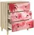 vidaXL Kommode AACHEN Holzwerkstoff rosa Palmenprint 66x36,5x75cm