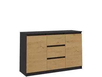 RAUMHIRSCH Sideboard 120x75x40cm, 2 Türen, 3 Schubladen, Anthrazit/Artisan (800001457135)