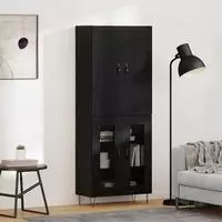 vidaXL Highboard 2 stk. Schwarz Eichen-Optik 69,5 x 34 x 180 cm