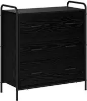 vidaXL Sideboard Schwarz Eichen-Optik 97 x 33 x 81 cm Holzwerkstoff