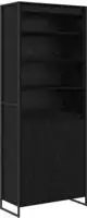 vidaXL Hohe Schr&auml;nke Schwarz Eichen-Optik 79 x 36 x 200 cm