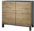 Vladon Rova V3 Kommode 4 Push-to-Open Türen, anthrazit matt / Eiche Wotan, 92,5x84,5x35cm (50028990)
