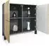 Vladon Rova V3 Kommode 4 Push-to-Open Türen, anthrazit matt / Eiche Wotan, 92,5x84,5x35cm (50028990)