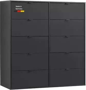 mokebo Kommode „Die Stilvolle" 10 Schubladen, Holz, anthrazit, 110x117x40cm (800001128586)