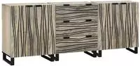 vidaXL Sideboard Set 3 stk. Wei&szlig; 180 x 33 x 75 cm Massivholz Mango