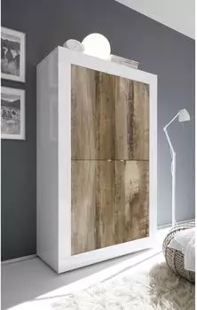 LC Mobili Basic Sideboard 4 T&uuml;ren, wei&szlig;-Peroholz (MP-209015-04PAHD)