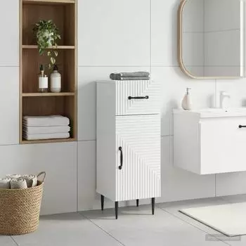 vidaXL HAARLEM Badezimmer-Aufbewahrungsschrank mit Schublade, Holzwerkstoff