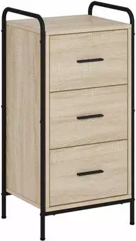 vidaXL Sideboard Sonoma-Eiche, Holzwerkstoff, 97x33x81cm