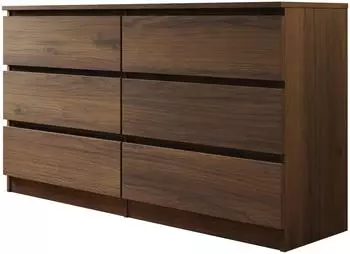 Mirjan24 Kommode Malwa M6 140 mit 6 Schubladen, nussbaum (800001997716)