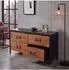 MCW Kommode Q66 Industrial 60x120x40cm, Holz braun, Metall schwarz (101599)