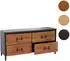 MCW Kommode Q66 Industrial 60x120x40cm, Holz braun, Metall schwarz (101599)