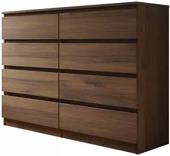 Mirjan24 Malwa M8 Kommode 8 Schubladen, nussbaum, 138x100x40cm (800001997202)