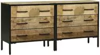 vidaXL Sideboards 70 x 35 x 70 cm Braun Raues Mango-Massivholz