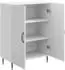 vidaXL Sideboard Hochglanz weiß, 66x34,5x89,5cm, schwarze Beine