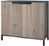 Vladon Sylt V3 Kommode 2 Türen, Anthrazit matt / Eiche Nordic, 92,5x83,5x35cm