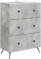 vidaXL Schubladenschrank 66 x 34,5 x 90 cm Holzwerkstoff Betongrau
