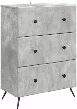 vidaXL Schubladenschrank 66x34,5x90cm Holzwerkstoff betongrau (895528)