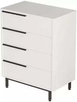 en.casa Vesanto Kommode 4 Schubladen, 95x75x45cm, wei&szlig;