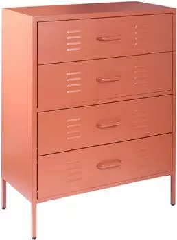 Beliani Enago Kommode mit 4 Schubladen, Stahl, goldbraun, 40x80x102cm