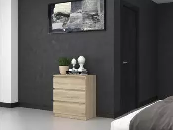 RAUMHIRSCH Kommode Sonoma Eiche, 3 Schubladen, 70x75x40cm (800001456951)