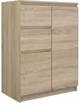 RAUMHIRSCH Kommode 2 Türen 2 Schubladen Sonoma Eiche 70x97x40cm (800001457002)
