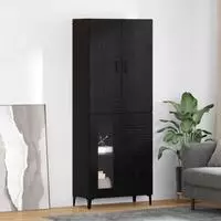 vidaXL Highboard Schwarz Eichen-Optik 69,5 x 34 x 180 cm Holzwerkstoff