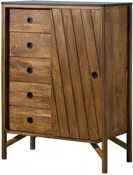 Massivmoebel24 Los Angeles #110 Kommode Mangoholz 90x45x120cm braun ge&ouml;lt (09-312-891-1110)