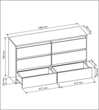 RAUMHIRSCH Kommode 6 Schubladen, anthrazit, 139x79x39cm (800001522883)