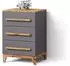 Livinity Mailo Kommode grau/Eiche Artisan, 3 Schubladen, 60x88cm (800001620047)