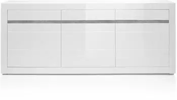 Lomado COGO-61 Sideboard hochglanz weiß, Betonoptik, 217x90x42cm (7Wi2CA51)