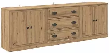 vidaXL Sideboard 3-tlg. Artisan-Eiche 210x35,5x67,5cm