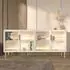Selsey Lumi Sideboard 4-türig mit Glasfronten und LED, kaschmirgrau, 181cm