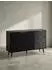 KADIMA DESIGN Sideboard schwarz/Eiche-Dekor, 120x80x40cm, Türen & Schubladen, Metallbeine