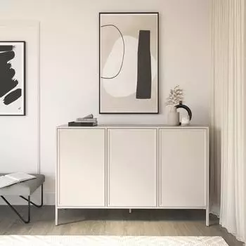 Selsey Velveto Sideboard 3-t&uuml;rig, kaschmirgrau, 150cm