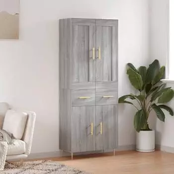 vidaXL Highboard grau Sonoma 69,5x34x180 cm Holzwerkstoff (3199871)