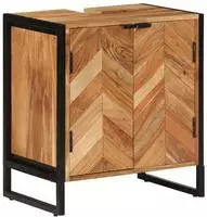 vidaXL Badschrank 55x35x60 cm Massivholz Akazie und Eisen