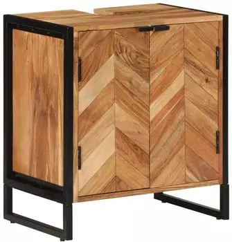 vidaXL Badschrank 55x35x60cm Akazien-Massivholz und Eisen (372747)