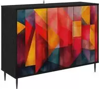 vidaXL Sideboard HEESCH Schwarz Eichen-Optik 102 x 33 x 76 cm
