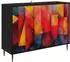 vidaXL Sideboard HEESCH schwarz, Eichen-Optik, 102x33x76cm (8006978)
