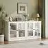 LuxusKollektion Sideboard mit 2 Glastüren, weiß, 80x80x40cm