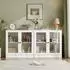 LuxusKollektion Sideboard mit 2 Glastüren, weiß, 80x80x40cm