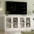 LuxusKollektion Sideboard mit 2 Glastüren, weiß, 80x80x40cm
