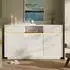 MODFU Sideboard weiß mit LED, 2 Schubladen & 3 Türen, 140x40x85cm