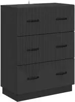 vidaXL Schubladenschrank Schwarz 66 x 34,5 x 87 cm Holzwerkstoff