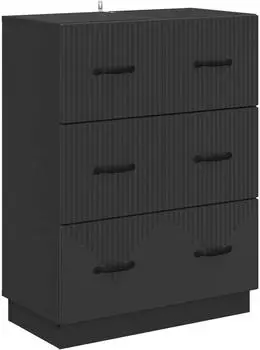 vidaXL Schubladenschrank schwarz 66x34,5x87cm Holzwerkstoff (895296)