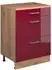 VICCO Rion Erweiterungskommode 3 Schubladen, rot hochglanz/Goldkraft Eiche, 60x46cm (60772)